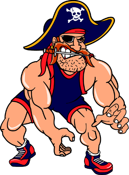 Pirate mascot wrestling team decal. Make it personal. 